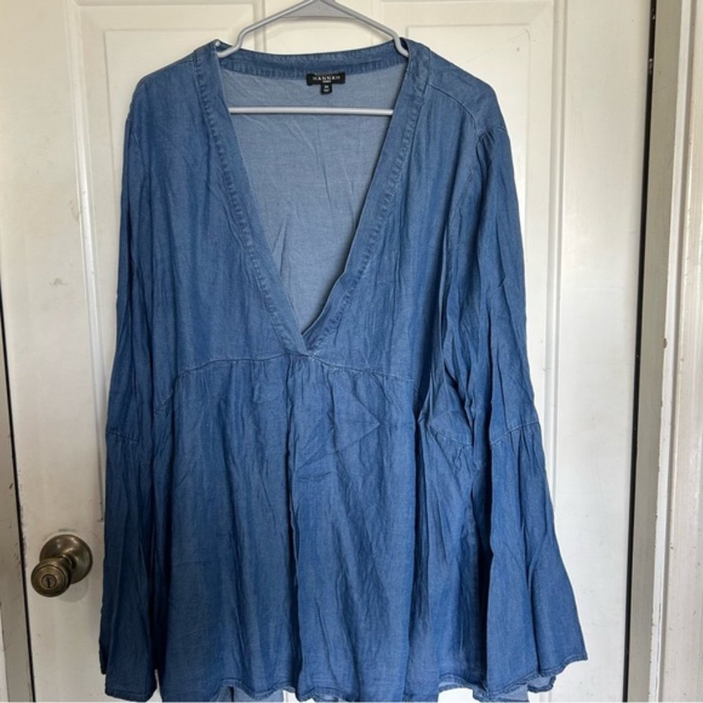 Hannah Demin Women Blouse Size 3X